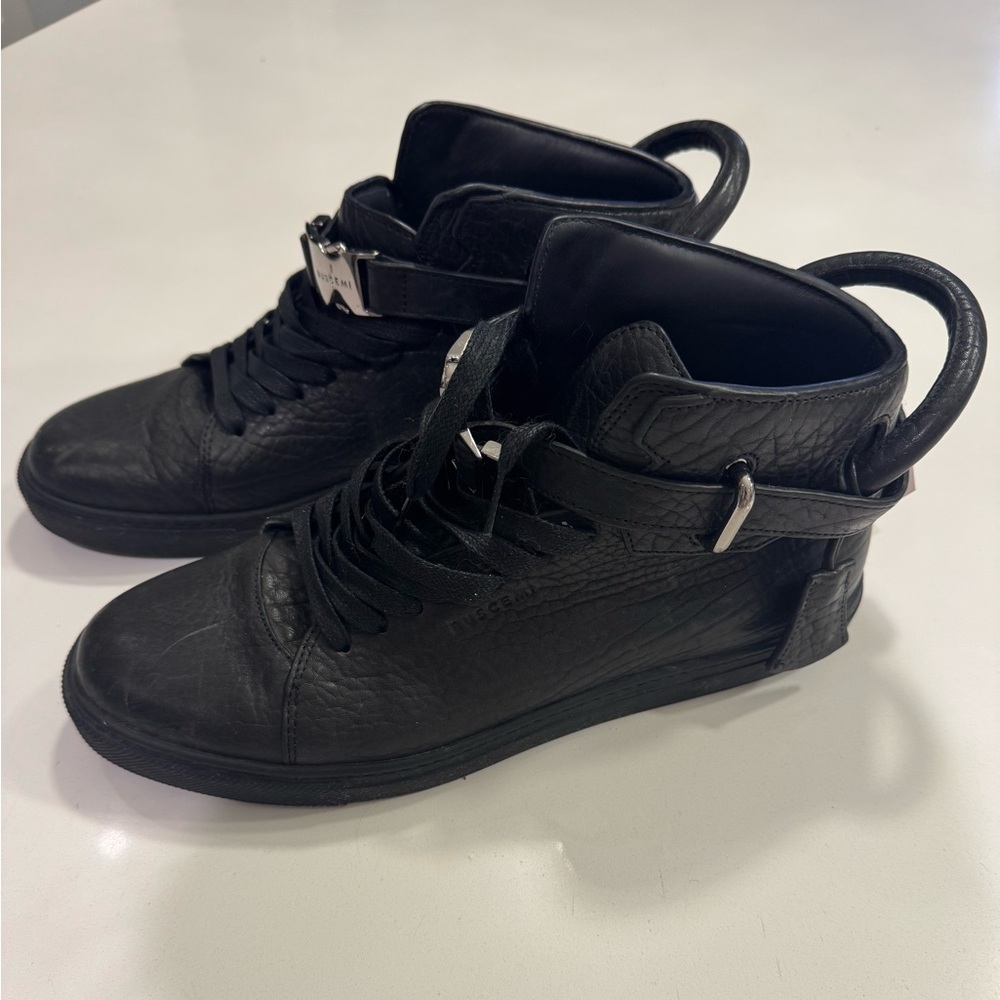 Buscemi Black leather High-Top Men's Shoes. Good condition